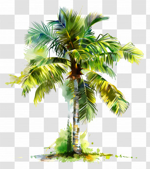 Palm Tree - Watercolor Palm Tree Illustration Transparent PNG