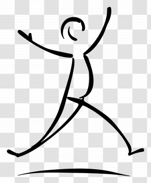Stick Figure Jumping - Stick Figure Cheering Abstract Art Transparent PNG