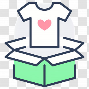 Clothes Box - T-shirt With Heart In Box Transparent PNG