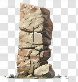 Number 1 - Rocky Letter I Formation Transparent PNG