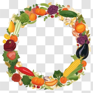 World Food Day - Circular Vegetable Frame Illustration Transparent PNG