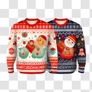 Ugly Sweater Day - Festive Christmas Sweaters With Snowman Design Transparent PNG