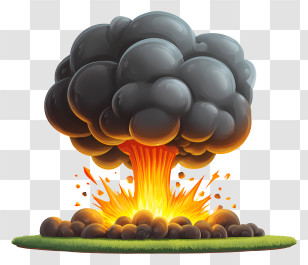 Bomb Blast - Cartoon Explosion With Fire And Smoke Transparent PNG