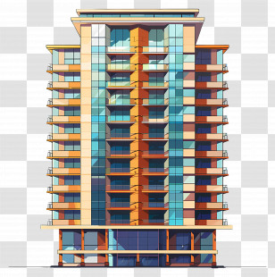 Condominium - Modern High-Rise Building Design Transparent PNG