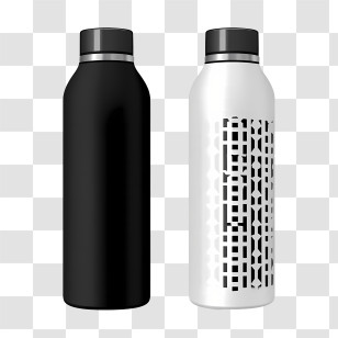 Water Bottle - Black And White Modern Bottles Transparent PNG