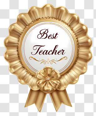Best Teacher - Best Teacher Award Ribbon Transparent PNG