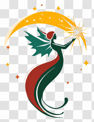 Christmas Fairy - Fairy With Star And Wings Transparent PNG