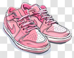Pink Sneakers - Pink Sneakers Illustration For Fashion Lovers Transparent PNG