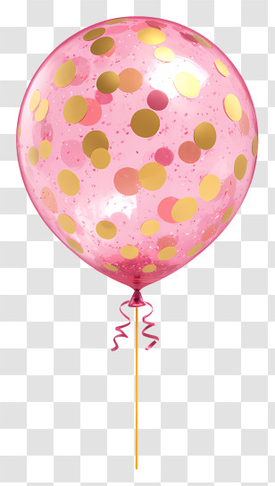 Pink Confetti Balloon - Pink Confetti Balloon Transparent PNG