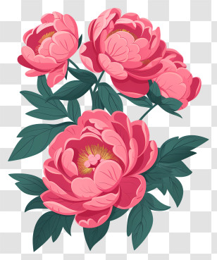 Peony Flower Arrangement - Pink Peony Flowers Illustration Transparent PNG