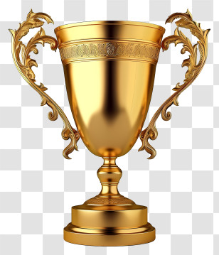 Golden Winner Cup - Golden Trophy Cup For Achievements Transparent PNG