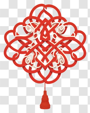 Paper Cut Out Design - Traditional Chinese Red Knot Decoration Transparent PNG