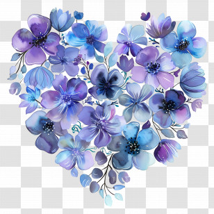 Heart Flower - Heart-Shaped Floral Art Illustration Transparent PNG