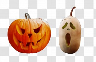 Pumpkin - Watercolor - Smile Cucurbita Transparent PNG