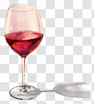 Red Wine - Glass Of Red Wine With Shadow Transparent PNG