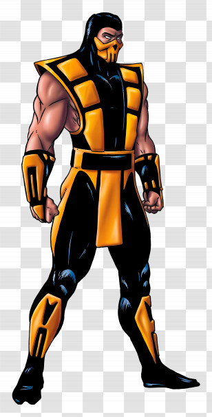 Scorpion - Yellow And Black Masked Character Transparent PNG