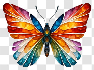 Cartoon - Vibrant Watercolor Butterfly Illustration Transparent PNG