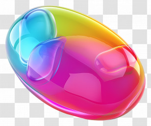 Jelly Bean - Colorful 3D Soap Bubble Transparent PNG
