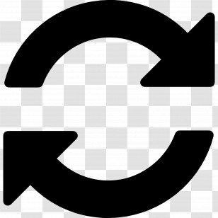 Circular Arrow - Black Circular Sync Arrows Icon Transparent PNG