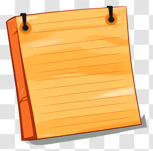 Hand Drawn Paper Note Sticker - Orange Notepad With Rings Transparent PNG