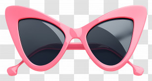 Girl Sunglasses - Pink Cat-Eye Sunglasses Design Transparent PNG