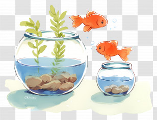 Goldfish Jumping - Goldfish And Fishbowls Illustration Transparent PNG