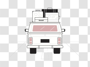 Icon - Truck With Luggage On Road Transparent PNG
