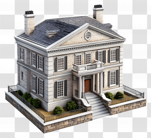 Georgian House - Classic House Architecture Design Transparent PNG