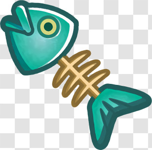 Icon - Cartoon Fish Skeleton Transparent PNG