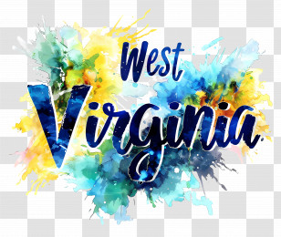 West Virginia Day - West Virginia Text In Watercolor Design Transparent PNG