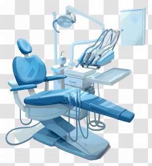 Dentist Chair - Dentist Chair And Tools In Clinical Setting Transparent PNG