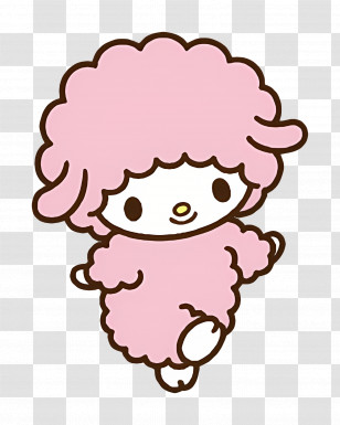 My Sweet Piano - Cute Pink Sheep Cartoon Illustration Transparent PNG