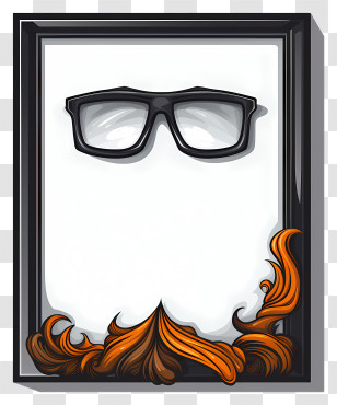 Cartoon Photo Frame - Decorative Glasses In Frame Transparent PNG