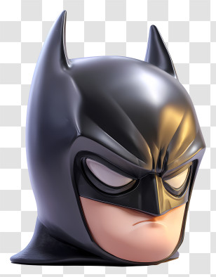 Batman Head - Superhero Mask Cartoon Illustration Transparent PNG