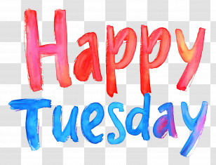 Happy Tuesday - Colorful Happy Tuesday Text Design Transparent PNG