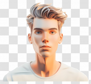 3d Male Avatar - Stylish Boy With Blonde Hair Transparent PNG