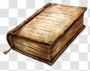 Book - Antique Old Book With Aged Leather Cover Transparent PNG
