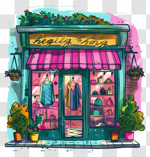 Fashion Boutique - Colorful Clothing Shop Transparent PNG