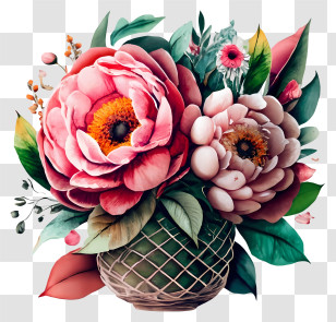 Vase - Beautiful Flower Bouquet Transparent PNG