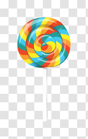 Cartoon - Colorful Swirl Lollipop For Sweet Treats Transparent PNG