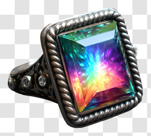 Futuristic Ring - Vibrant Gemstone Ring Transparent PNG