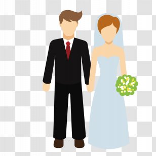 Family Icon - Heart - Woman Wearing A Wedding Dress And The Groom Suit Transparent PNG