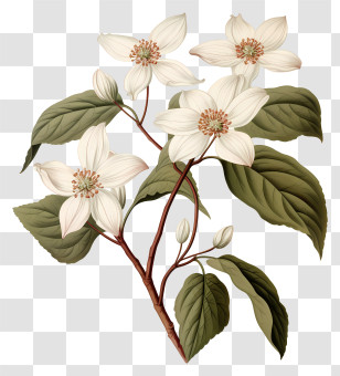 White Flowers - Beautiful White Flowers Illustration Transparent PNG