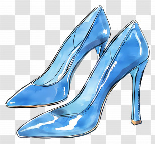 High Heel - Blue High Heels Drawing Illustration Transparent PNG
