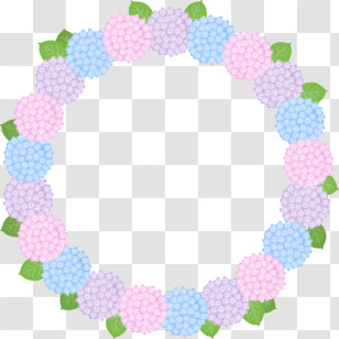 Flower Circle Frame - Colorful Flower Wreath Decoration Transparent PNG
