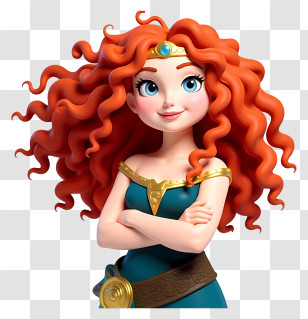 Princess Merida - Red Curly Princess Character Transparent PNG