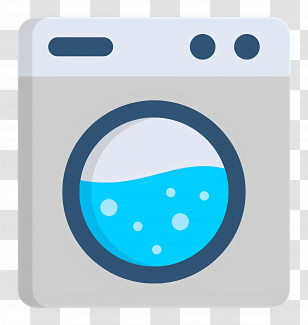 Clothes Washer - Washing Machine With Water And Bubbles Transparent PNG