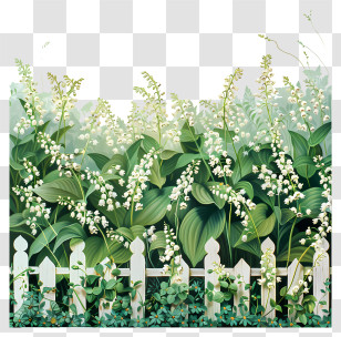 Garden Fence - White Flowers On Fence Transparent PNG