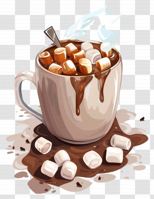 Hot Chocolate - Hot Chocolate With Marshmallows Transparent PNG