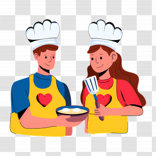 Chef - Couple Cooking Together Transparent PNG